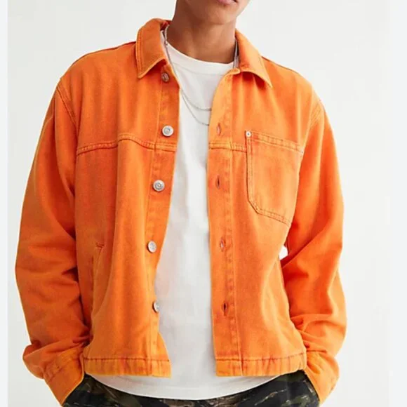 NWT! Urban Outfitters BDG Bristol Twill Work Jacket Rust Orange Large - Picture 1 of 9